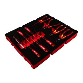 VDE Zangen u VDE Schraubendr. 10-teilige Einlage für PACKOUT Koffer m. Schubladen