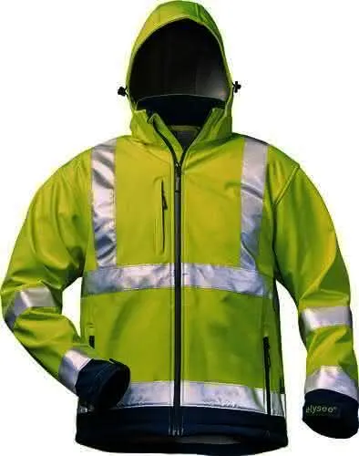 Warnschutz-Softshelljacke LIAM Gr.XL flu oresz.gelb/marine ELYSEE