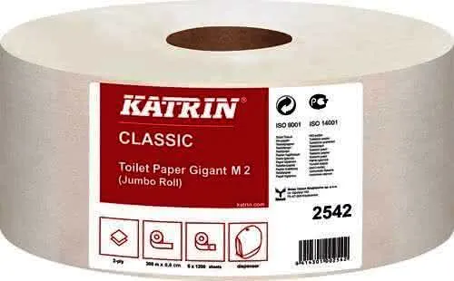 Toilettenpapier Katrin Classic Gigant M2 2-lagig 6 RL a 1200 Bl.=7200 Bl.KATRIN