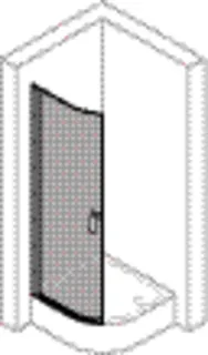 1/4 Kreis Schwingtür 80x190 R500 ESG trend4YOU 3.0, Black Edition Prof. schw.
