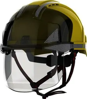 Industriekletterhelm EVO® VISTAshield® D ualswitch™ gelb/rauch ABS