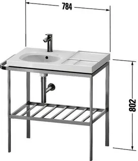 Duravit Aurena Metallkons.,Bodensteh.,WT Asy. Ablage 1,HTH/B L,784x802x492 – Bild 3