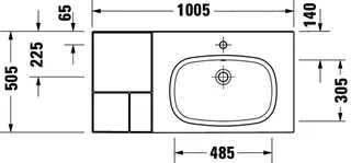 Duravit Aurena,WT 1000mm,Becken RE,m.Ü,m.HLB 1HL,inkl.Ventil,Weiß,HyG+ – Bild 2