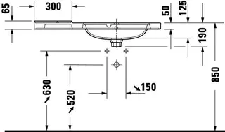 Duravit Aurena,WT 1000mm,Becken RE,m.Ü,m.HLB 1HL,inkl.Ventil,Weiß,HyG+ – Bild 3