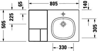 Duravit Aurena,WT 800 mm,Becken RE.m.ÜL,m.HLB 1 HL,inkl.Ventil,Weiß, HygieneGlazePlus – Bild 2