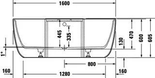 Duravit Aurena Badewanne,1600x1035mm Vorwandv.,m.nahtl.Verkleidung,Weiß Matt – Bild 4