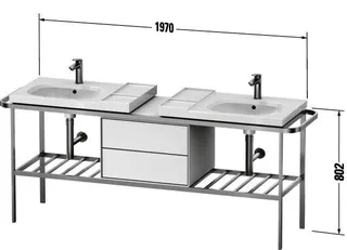 Duravit Aurena Metallkons.m.SBK 2,Abl. 2,Bst 1970x802x492,Marmor Struk.Matt,Weiß Hgl – Bild 2