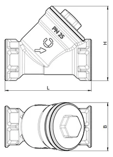 OVENTROP-Schmutzfänger PN25 DN15, 1/2"IG, Siebeinsatz 0.6, Ms – Bild 3