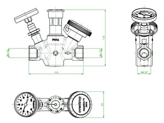 OVENTROP-Zirkulationsventil Aquastrom TV DN 15, Rp 1/2 IG, mit WD und Thermometer – Bild 3