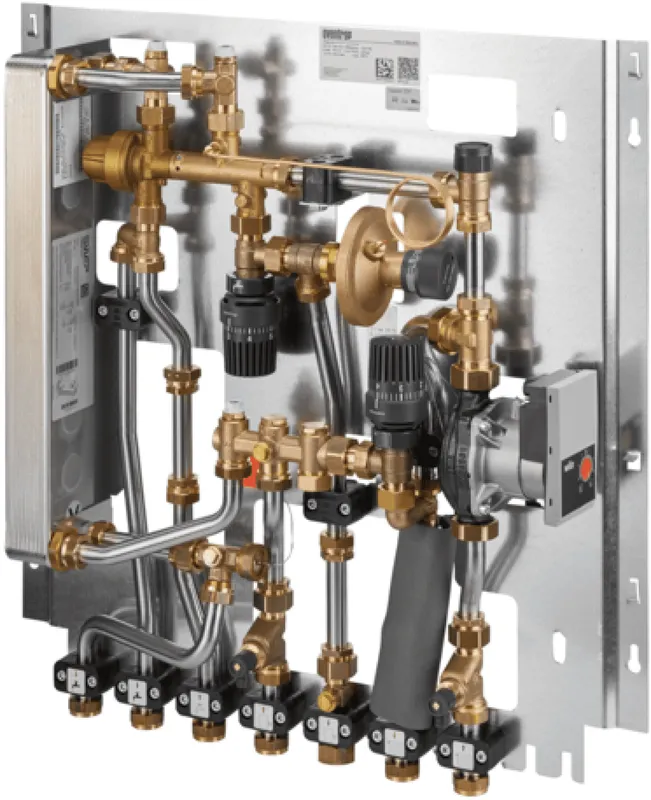 OVENTROP-Wohnungsstation Regudis W-HTF WÜ nickel, 12 l/min, gemischter Heizkörper