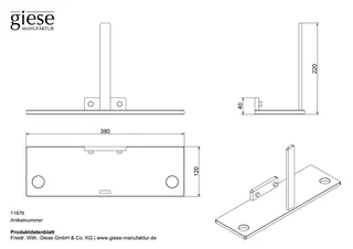 Ablage Bord für Gästehandtücher schwarz matt – Bild 2