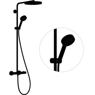 Hansgrohe Showerpipe Pulsify S Puro 260 1jet Brausethermostat Aufputz HB 3jet MSW – Bild 3