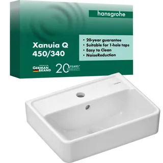 Hansgrohe Handwaschbecken Xanuia Q 450x340mm mit Hahnloch und Überlauf weiß – Bild 2