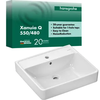 Hansgrohe Waschtisch Xanuia Q 550x480 mm mit Hahnloch und Überlauf weiß – Bild 3