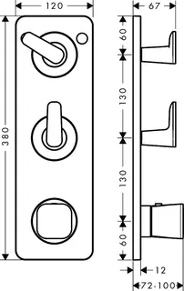 Hansgrohe Thermostat Modul 380/120 UP FS Axor Citterio C 2 Verbr.BBR – Bild 2