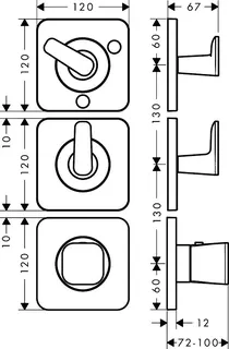 Hansgrohe Thermostat Modul 380/120 UP FS Axor Citterio C 3 Verbr.Cubic BB – Bild 2