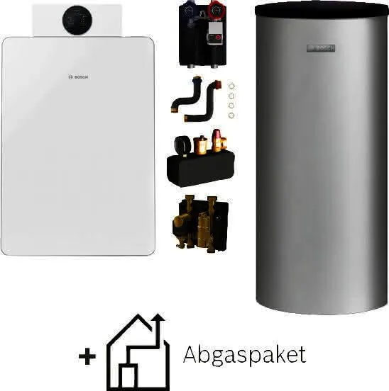 BOSCH Gas-Badewanne-Plus-Paket BOPA GCFS8117 GC8800iF-22, W200-5P1, HSM25/6, C33x rot