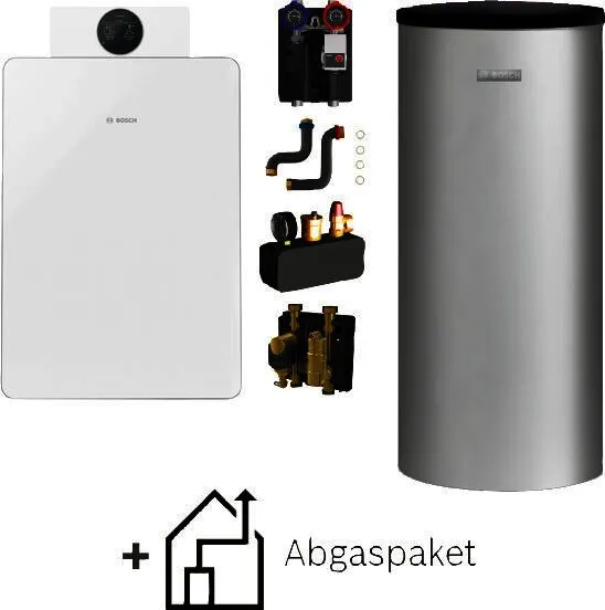 BOSCH Gas-Badewanne-Standardpaket BOPA GCF820 GC8800iF-22, HS25/6 MSL, Abgas C33x rot