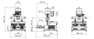 Wilo Druckerhöhungsanlage ISAR MODH1-E-2-CH3-LE-404-DE,R11/2,1.1kW – Bild 2