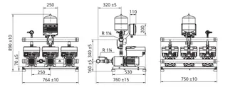Wilo Druckerhöhungsanlage ISAR MODH1-E-3-CH3-LE-205-DE,R11/4,1.1kW – Bild 2