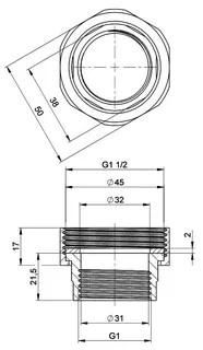 AT Verschraubungsteile für Umwälzpumpe 1 Zoll - 1 1/2 Zoll – Bild 2