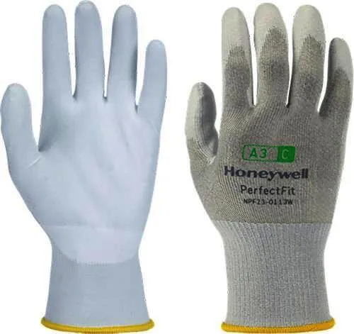 Schnitthandschuh New Perfect Fit 13G PU A3/C Gr.9 weiß EN 388 PSA II HONEYWELL