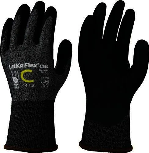 Schnittschutzhandschuhe LeiKaFlex® CUT R L 1636 Gr.8 grau/schwarz EN 388 PSA II