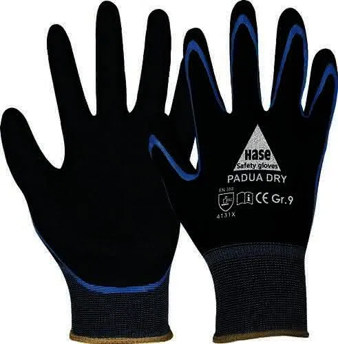Handschuhe Padua Dry Gr.9 schwarz EN 388 PSA II HASE