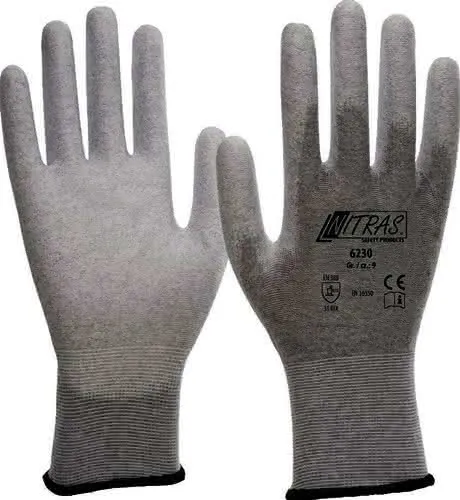 Handschuhe 6230 Gr.8 grau/weiß EN 388,EN 16350 PSA II 12 NITRAS