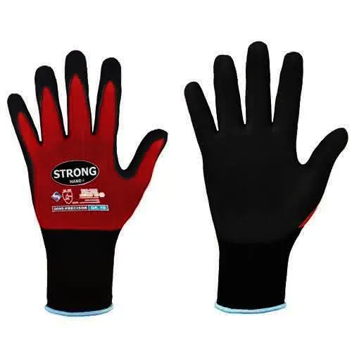 Handschuhe PRECISOR Gr.8 rot/schwarz EN 420,EN 388 PSA II STRONGHAND
