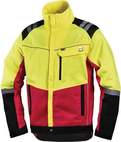 Forstschutzjacke Komfort Gr.L neongelb/r ot