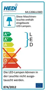 Arbeits-/Maschinenleuchte 6 W 550 lm IP20 2x1 mm² H05RN-F HEDI
