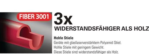 Dunggabel Zinken-L.320mm 4 Zinken Fiberglas Stiel 3001 G.1630g POLET