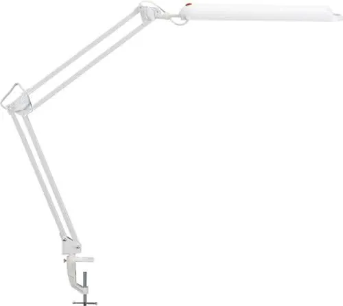 Schreibtischlampe Metall/Ku.weiß H.max.450mm m.Tischklemme m.LED