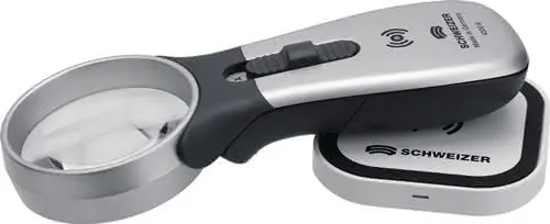 Handleuchtlupe Tech-Line Induktion Vergr.4x LED Linsen-Ø 55mm SCHWEIZER