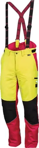 Forstschutzhose Komfort Gr.48 neongelb/r ot