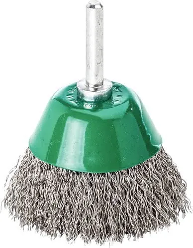 Topfbürste D.50mm Schaft 6mm Drahtstärke 0,3mm VA 10500min-¹ LESSMANN