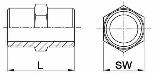 Doppelnippel NPS=1/2 Zoll 6-kant L 35mm SPRINGER