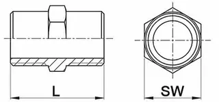 Doppelnippel NPS=1/2 Zoll 6-kant L 35mm SPRINGER