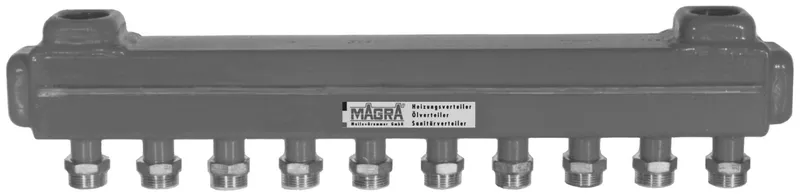 MAGRA-Heizkreisverteiler 60/60 (9 HG) mit Anschlussstücken, ohne ÜGV
