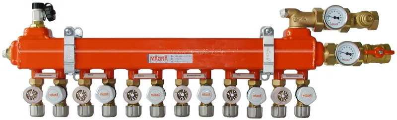 MAGRA-Heizkreisverteiler 60/60 (4 HG) MAGRA-Ventilen/AV 23 SETTER Rondo, o.ÜGV