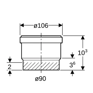 Geberit PE Steckmuffe mit Lippendichtung d90 L8,8 – Bild 4