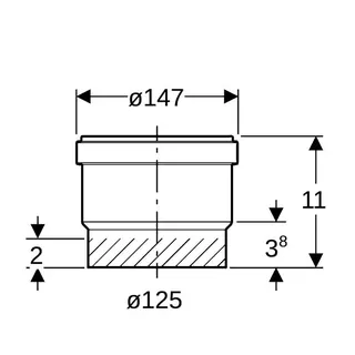 Geberit PE Steckmuffe mit Lippendichtung d125 L8,8 – Bild 4