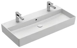 Villeroy & Boch Waschtisch Memento 2.0 1000x470mm re-eckig 2HL. m ÜL Unterseite geschl StoneWhitec+ – Bild 2