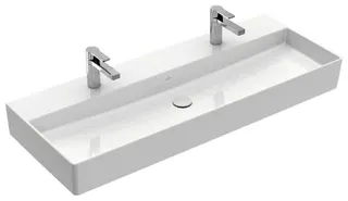 Villeroy & Boch Waschtisch Memento 2.0 1200x470mm re-eckig 2HL. o. ÜL. Unterseite geschl. we Alpin – Bild 2