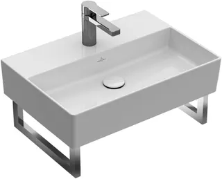 Villeroy & Boch Waschbecken Memento 2.0 500x420mm re-eckig 1HL. m. ÜL. Stone White cplus