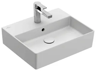 Villeroy & Boch Waschbecken Memento 2.0 500x420mm re-eckig 1HL. m. ÜL. Stone White cplus – Bild 2