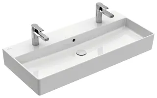 Villeroy & Boch Waschbecken Memento 2.0 1000x470mm Rechteck 2HL. mit Überlauf Weiß Alpin – Bild 2