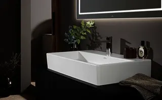 Villeroy & Boch Waschtisch Memento 2.0 800x470mm re-eckig 1HL. o ÜL Unterseite geschl StoneWhitec+ – Bild 2