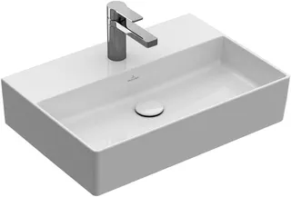 Villeroy & Boch Waschtisch Memento 2.0 600x420mm re-eckig 1HL. m. ÜL Unterseite geschl we Alpin c+